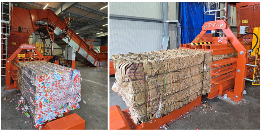balles de carton et plastique